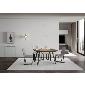 Mirhi table - Extendable table 90x120/180 cm Mirhi White Ash Anthracite frame