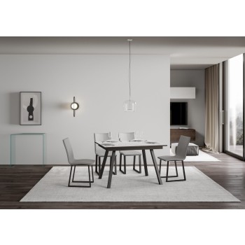 Mirhi table - Extendable table 90x120/180 cm Mirhi White Ash Anthracite frame