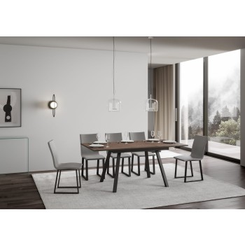 Mirhi table - Extendable table 90x120/180 cm Mirhi White Ash Anthracite frame