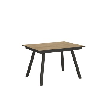 Mirhi table - Extendable table 90x120/180 cm Mirhi White Ash Anthracite frame