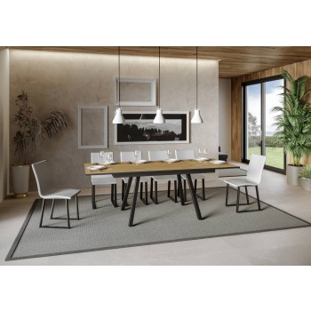 Mirhi table - Extendable table 90x160/220 cm Mirhi White Ash Anthracite frame