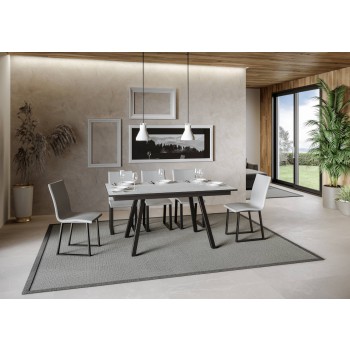 Mirhi table - Extendable table 90x160/220 cm Mirhi White Ash Anthracite frame