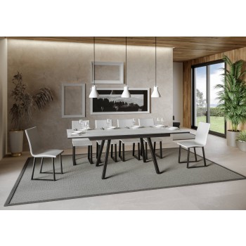 Mirhi table - Extendable table 90x160/220 cm Mirhi White Ash Anthracite frame