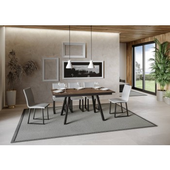 Mirhi table - Extendable table 90x160/220 cm Mirhi White Ash Anthracite frame