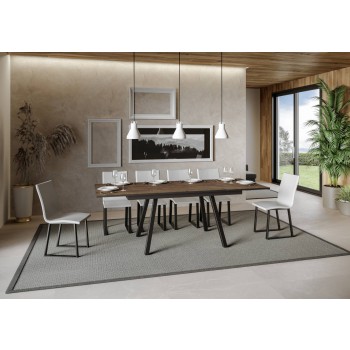 Mirhi table - Extendable table 90x160/220 cm Mirhi White Ash Anthracite frame