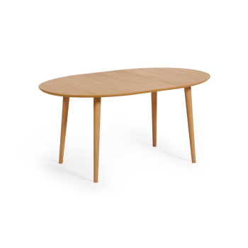 Oqui extendable oval table in oak veneer Ø120