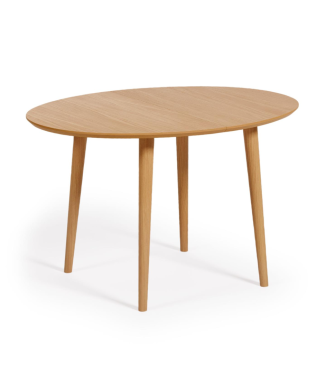 Oqui extendable oval table in oak veneer Ø120