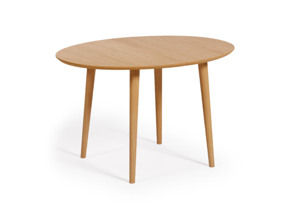 Oqui extendable oval table in oak veneer Ø120