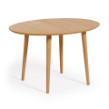 Oqui extendable oval table in oak veneer Ø120