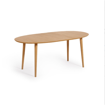 Oqui extendable oval table in oak veneer Ø140