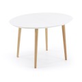 Oqui extendable oval table in white lacquered MDF