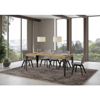 Paxon Anthracite Table - Extendable table 70x110/194 cm Paxon White Ash Anthracite frame