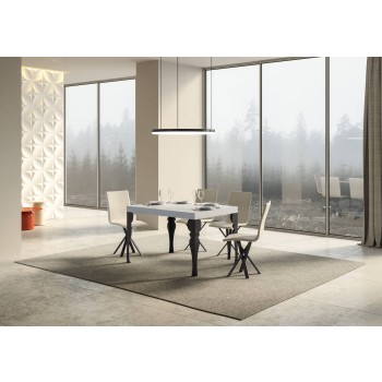 Paxon Anthracite Table - Extendable table 90X120/224 cm Paxon White Ash Anthracite frame