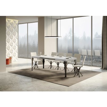 Paxon Anthracite Table - Extendable table 90X120/224 cm Paxon White Ash Anthracite frame