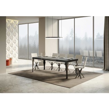 Paxon Anthracite Table - Extendable table 90x130/234 cm Paxon White Ash Anthracite frame