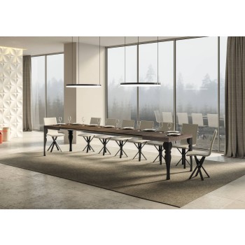 Paxon Anthracite Table - Extendable table 90x130/390 cm Paxon White Ash Anthracite frame