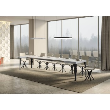 Paxon Anthracite Table - Extendable table 90x130/390 cm Paxon White Ash Anthracite frame