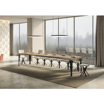 Paxon Anthracite Table - Extendable table 90x130/390 cm Paxon White Ash Anthracite frame