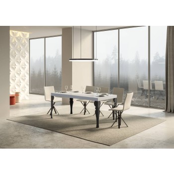 Paxon Anthracite Table - Extendable table 90x160/264 cm Paxon White Ash Anthracite frame