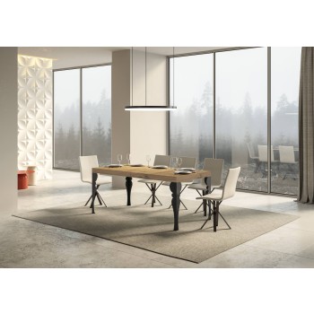 Paxon Anthracite Table - Extendable table 90x160/264 cm Paxon White Ash Anthracite frame