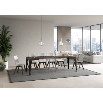 Paxon Anthracite Table - Extendable table 90x90/246 cm Paxon White Ash Anthracite frame