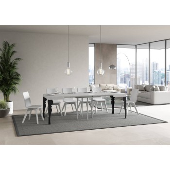 Paxon Anthracite Table - Extendable table 90x90/246 cm Paxon White Ash Anthracite frame