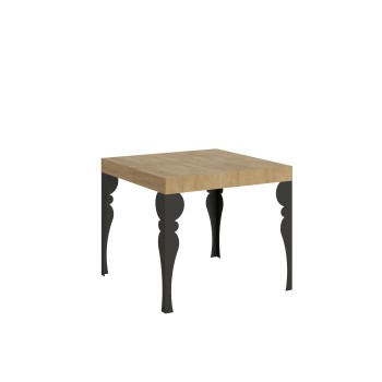 Paxon Anthracite Table - Extendable table 90x90/246 cm Paxon White Ash Anthracite frame