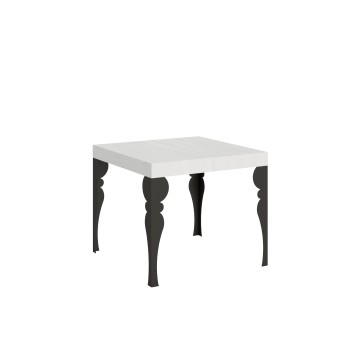 Paxon Anthracite Table - Extendable table 90x90/246 cm Paxon White Ash Anthracite frame