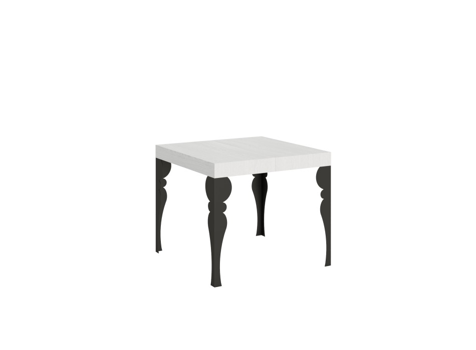 Paxon Anthracite Table - Extendable table 90x90/246 cm Paxon White Ash Anthracite frame