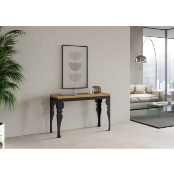 Paxon Double Table - Opening table 120/200x45/90 cm Paxon Double Oak Nature Anthracite frame