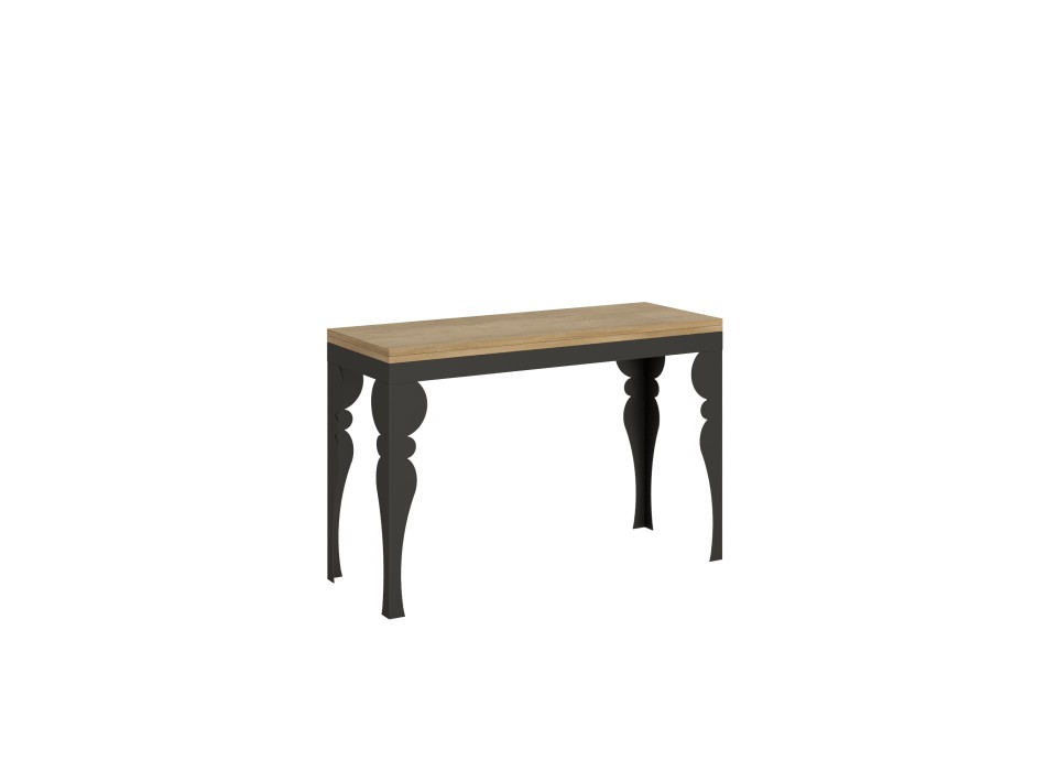 Paxon Double Table - Opening table 120/200x45/90 cm Paxon Double Oak Nature Anthracite frame