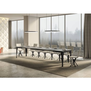 Paxon Evolution Anthracite Table - Extendable table 90x120/380 cm Paxon Evolution White Ash Anthracite frame