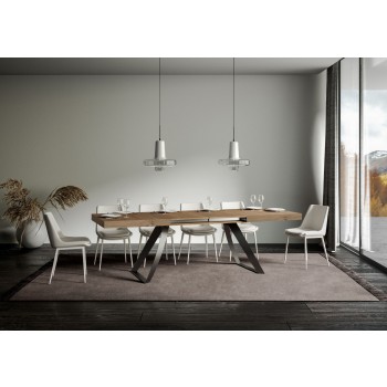 Anthracite Proxy Table - Extendable table 90x160/264 cm Proxy White Ash Anthracite frame