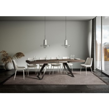 Anthracite Proxy Table - Extendable table 90x160/420 cm Proxy White Ash Anthracite frame