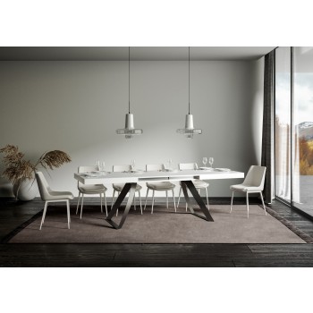 Anthracite Proxy Table - Extendable table 90x160/420 cm Proxy White Ash Anthracite frame