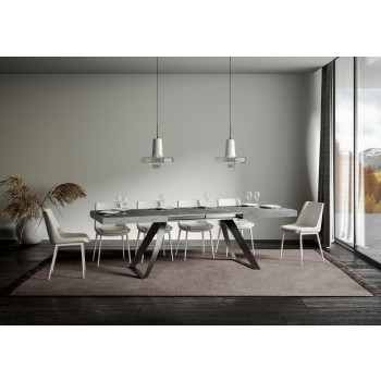 Anthracite Proxy Table - Extendable table 90x180/440 cm Proxy White Ash Anthracite frame