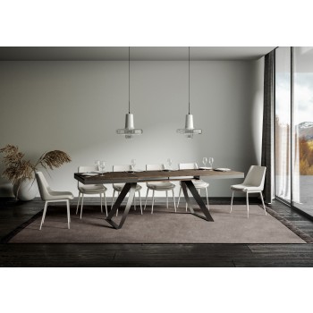 Proy Evolution Anthracite Table - Extendable table 90x160/264 cm Proxy Evolution White Ash Anthracite frame