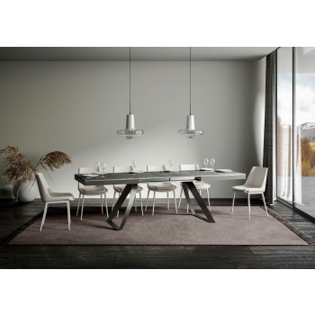 Proy Evolution Anthracite Table - Extendable table 90x160/264 cm Proxy Evolution White Ash Anthracite frame