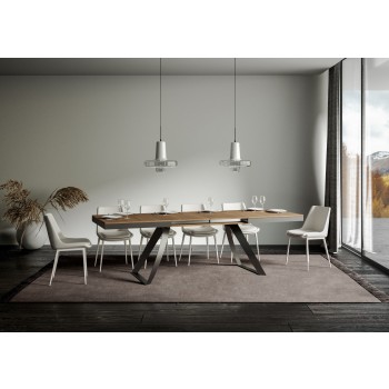 Proy Evolution Anthracite Table - Extendable table 90x160/420 cm Proxy Evolution White Ash Anthracite frame