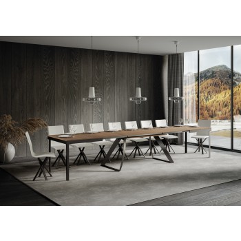 Proy Evolution Anthracite Table - Extendable table 90x160/420 cm Proxy Evolution White Ash Anthracite frame