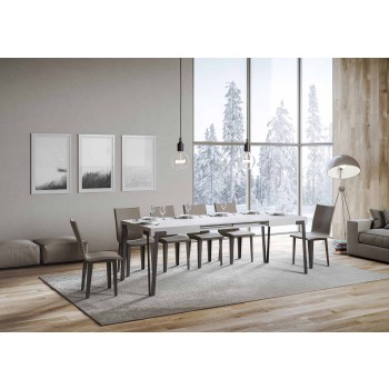 Rio table - Extendable table 90x130/234 cm Rio White Ash Anthracite frame