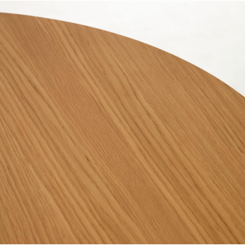 Oqui round extendable table in oak veneer Ø120