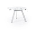 Carib round table in glass and Assoluto Vetro steel legs