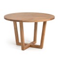 Nahla round table in solid acacia wood with natural finish Ø 120 cm