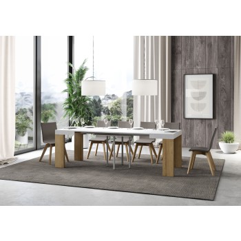 Roxell Table - Extendable table 90x90/246 cm Roxell White Ash