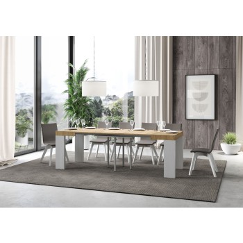 Roxell Table - Extendable table 90x90/246 cm Roxell White Ash