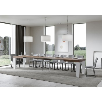 Spimbo Mix table - Extendable table 90x130/390 cm Spimbo Mix White Ash top - Walnut legs