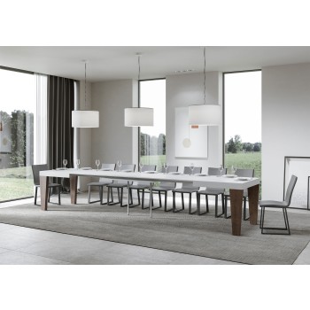 Spimbo Mix table - Extendable table 90x130/390 cm Spimbo Mix White Ash top - Walnut legs