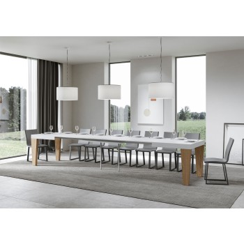 Spimbo Mix table - Extendable table 90x130/390 cm Spimbo Mix White Ash top - Walnut legs