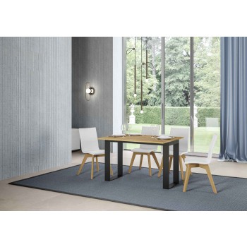 Tecno Double Table - Opening table 120/200x45/90 cm Tecno Double Oak Nature Anthracite frame